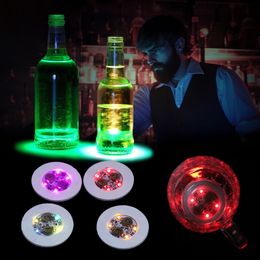 Other Event Party Supplies 135 Pcs Luminous Bottle Stickers Lights 6cm LED Coaster Lamps For Xmas Bar KTV Wedding Cocktail Drink Cups Vase Decor 230731