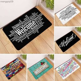 Carpets Letters Welcome Soft Carpet Non-Slip Bathroom Entrance Doormat Kitchen Living Room Bedroom Decor Floor Mat Children Room Rugs R230731