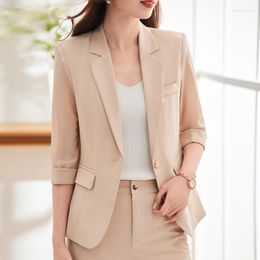 Women's Two Piece Pants Apricot Suit Spring/Summer 2023 Small Senior Sense Manager Work Clothes Jacket Formal Wear