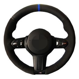 Car Steering Wheel Cover Black Suede for BMW M Sport F30 F31 F34 F10 F11 F45 F07 F46 F22 F23 M235i M240i X1 F48 X2 F39 X3 F252279