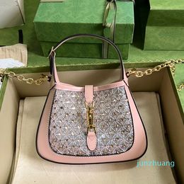 Designer -Diamond Handbag Lady Shoulder Bags Crossbody Purse Skin Evening Bags Fashion Clutch All Copper Letter Chain Totes