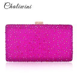 Evening Bags 3 Color Golden Crystal Clutch Bag Wedding Party Box Handbag And Purse Women Minaudiere 230729