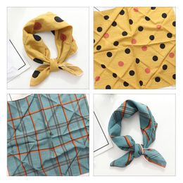 Scarves 55cm Printing Korean Cotton And Linen Small Square Scarf Work Occupation For Women
