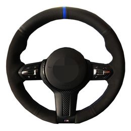 Car Steering Wheel Cover Black Suede for BMW M Sport F30 F31 F34 F10 F11 F45 F07 F46 F22 F23 M235i M240i X1 F48 X2 F39 X3 F252689