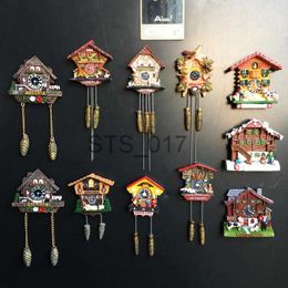 Fridge Magnets 3D Handmade Painted Fridge Magnets Germany Austria Switzerland Travel Souvenir Gift Cuckoo Clock For Refrigerator Decor Sticker x0731