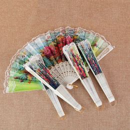 Chinese Style Products Spanish Lace Folding Fan Dance Floral Fan Wedding Party Gift Home Decorative Fans