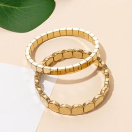 Strand Boho Gold Silver Colour Metal RU Enamel Bracelets Beads Bohemian Stackable Stretch Bracelet Pulsera