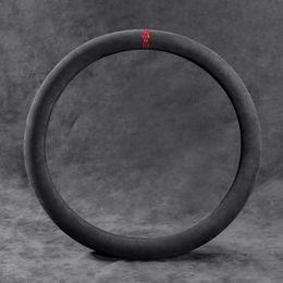 Universal 38cm Circular D Style Car Steering Wheel Cover Black Alcantara Suede Car Accessories295w