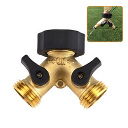 Water Hose Splitter Heavy Duty 2 Way Solid Brass Y Valve Female Connector Garden