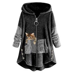 Women's Fur Faux Fur Elegant Faux Fur Coat Women 2021 Autumn Winter Thick Warm Soft Fleece Jacket Female Pocket Zipper Overcoat Bear Teddy Coat 3xl HKD230727