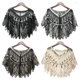 Scarves Cosplay Elegant Sequin Cape Wrap With Tassel Cloak Women Shawl Wedding Bridal Evening Prom