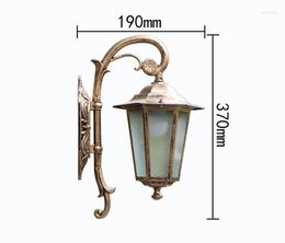 Wall Lamp Vintage Outdoor Waterproof Glass European Bronze Aluminium Scopnce E27 Bulb