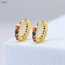 Hoop Earrings Colourful Cz Stone Tiny Huggie For Women Stainless Steel Dainty Nose Ring Piercing Jewellery Hypoallergenic