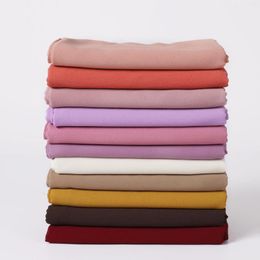 Scarves Muslim Chiffon Hijab Shawls Scarf Good Air Permeability Hijabs Plain Soft For Woman Voile Head Wraps 70 180cm Islamic