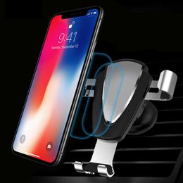 Metal Gravity Stretch Mobile Phone Bracket Car Vent Clip-on Phone GPS Bracket For Xiaomi LG Huawei P20 iPhone Samsung Huawei333a