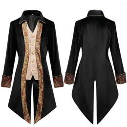 Men's Trench Coats Adult Men Victorian Medieval Coat Punk Tuxedo Halloween Cosplay Costume Tailcoat Gothic Steampunk Frock Outfit Overcoat