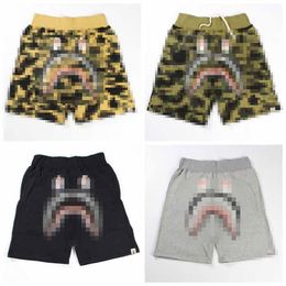 Bathing Ape Men's Shorts Summer New Shark Mouth Camo Casual Pants Men's 5/4 Middle Pants APE Pants