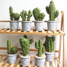 Decorative Flowers Practical Fake Plant Realistic Potted Cactus Ornamental Useful Simulation Simple Garden Decoration