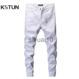 Men's Jeans Skinny Jeans Men Solid White Mens Jeans Brand Stretch Casual Men Fashioins Denim Pants Casual Yong Boy dents Male Trousers J230728