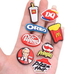 Fridge Magnets 8PCS PVC Cartoon Fridge Magnetic Sticker Food Pizza Coke Fries Burgers Cookies Ice Cream Refrigerator Magnets Blackboard Sticker x0731