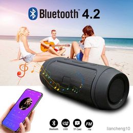 Portable Speakers Waterproof Portable Mini Bluetooth Music Bass Subwoofer Outdoor Wireless Sound Bar FM Radio Card R230731