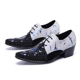 Batzuzhi 6.5cm High Heel Shoes Men Formal Genuine Leather Dress Shoes Men Lace-up Formal Zapatos Hombre