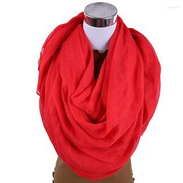 Scarves Korean Solid Colour Oversized Long Cotton Linen Beach Sunscreen Shawl Women's Men's Winter Neck Protection Warm Silk Scarf B90