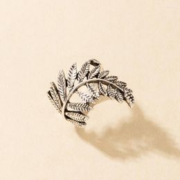 Cluster Rings Bohemian Gold Silver Colour Leaf Joint Ring For Women Vintage Alloy Metal Geometric Jewellery Accessories Wholesale