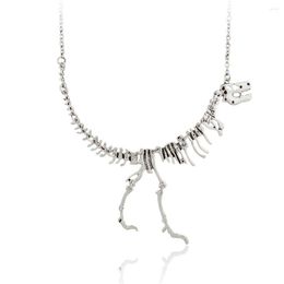 Chains Dinosaur Skeleton Bone Necklace Vintage Short Collar Fashion Costume Jewelry For Women Teens