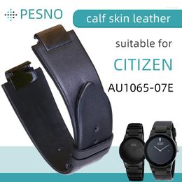 Watch Bands PESNO Suitable For AU1065-07E Calf Skin Leather Men Bulge Lug Accessories Smooth Grain