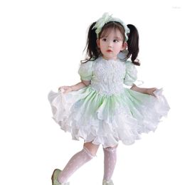 Girl Dresses Custom Lolita Court Kids Holiday EID Dress Summer Baby Birthday Party Children Gift Flower
