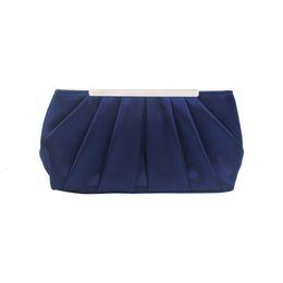 Evening Bags Solid Silk Satin Bag Women Elegant Ruched Clutch Wedding Bride Clutches Soft Surface Fashion Party Purse 230729