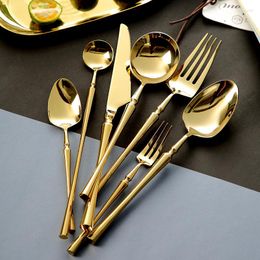 Dinnerware Sets Stainless Steel Cutlery Set Gold Sliver Knife Fork Spoon Coffee Dinner Tableware Flatware Dropshiping