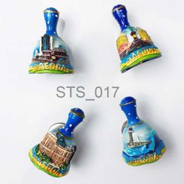 Fridge Magnets Ukraine Fridge Magnets Odessa Tourist Attraction Souvenirs Bell tree Resin Painted Crafts Magnetic Refrigerator Stickers Decor x0731