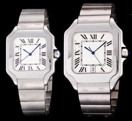 Women Men Quartz Watches 35mm 39mm Full Stainless Steel Square Designer Watch Sport Waterproof Sapphire Glass Watch