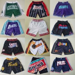 Basketbol Şortu Sport Wear Pocket Fermuar Pantolon Just Don Swardpants Hippop Kısa Katı Zip Yukarı Cep Dikişli Gasitli Jalen Hood-Schifino James Nnaji
