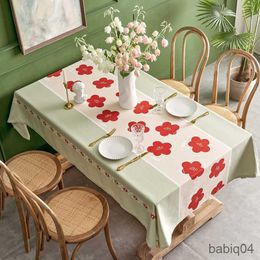 Table Cloth New Waterproof Tablecloth Coffee Table Rectangular Light Luxury Pastoral Style Tablecloth Restaurant Wedding Decoration R230731