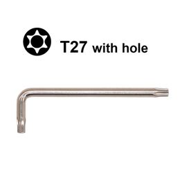 5 25 83mm Torx T27 L Key With Hole Screwdriver CR-V Steel Screw Driver Professional Repair Tool Whole308q