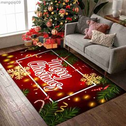 Carpets Home Decoration Modern 3D Christmas Decor Entrance Carpet Living Room Coffee Table Blanket Santa Claus Mat Bedroom Rugs Alfombra R230731