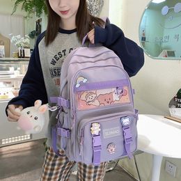 School Bags JOYPESSIE Fashion Girls Waterproof Backpack High School Kawaii Schoolbag Student Women Cute Travel Mochila Black Laptop Rucksack 230729