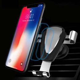 Metal Gravity Stretch Mobile Phone Bracket Car Vent Clip-on Phone GPS Bracket For Xiaomi LG Huawei P20 iPhone Samsung Huawei269J