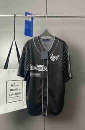 Men's T-Shirts Designer clothing V-neck baseball shirt short sleeved cardigan 2023 spring/summer new black street sportswear YJS0