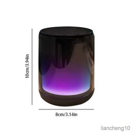 Portable Speakers New Wireless Colourful Full Screen Card Insert Subwoofer Colourful Atmosphere Light Home Mini Sound System R230731