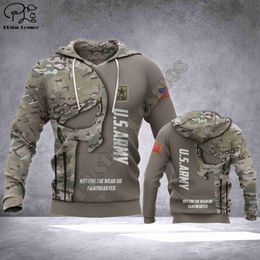 Men's Hoodies Sweatshirts PLstar Cosmos Veteran Military Army Suit Soldier Camo Autumn Pullover NewFashion Tracksuit 3DPrint Men/Women Casual A-23 HKD230731