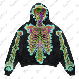 Women s Hoodies Sweatshirts Y2K electric shock dark skeleton sweater hooded street clothing fashion hoodie harajuku hoodie 230729