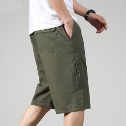 Men's Shorts Summer Multi Pocket Casual Cotton Elastic Capris Military Tactics Beach Short Sweatpants