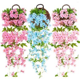 Decorative Flowers Artificial Fake Flower Vines Simulation Plant For Home Outdoor Garden Wall Fence Diy Wedding Party Hanging Baskets Decor