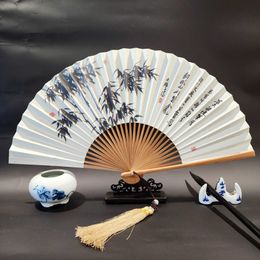 Chinese Style Products Chinese Ancient Style Folding Fan Paper Opera Prop Fan Lotus Orchid Bamboo Peony Fan Ink Painting Hand Fan