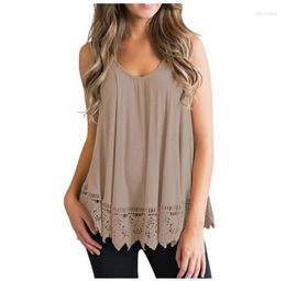 Women's Tanks Oversize Lace Swing Women Tank Top Vest Summer Sleeveless Sexy Tops Solid Color Tunic Casual Basic Streetwear