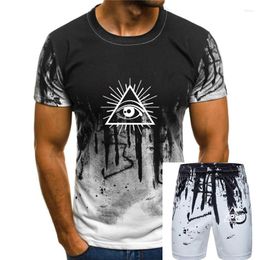 Men's Tracksuits ALL SEEING EYE PRINTED MENS TSHIRT ILLUMINATI CULT CROSS TEE SWAG TUMBLR HIP TOP